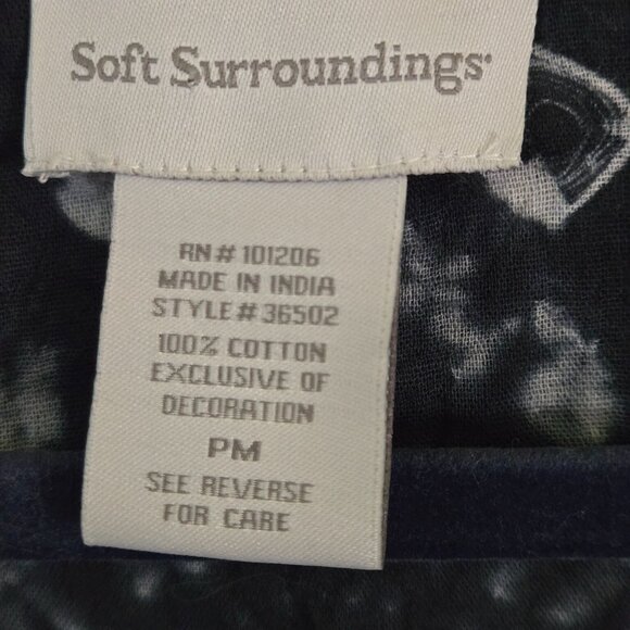 Soft Surroundings Blue Antiqua Tie Dye Embroidered Tunic Top Size Mp - Picture 6 of 6